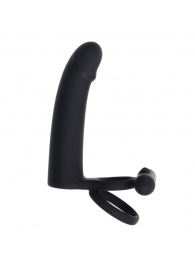 Черная вибронасадка для двойного проникновения Full Swing - Gender X - купить с доставкой в Магнитогорске