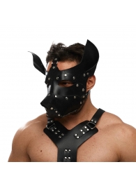 Черная кожаная маска «Собака» - Crazy Handmade - купить с доставкой в Магнитогорске
