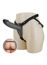 Черный полый мужской страпон London - 16,8 см. - Baile - купить с доставкой в Магнитогорске