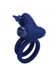 Синее эрекционное кольцо с вибростимуляцией клитора - Baile - в Магнитогорске купить с доставкой