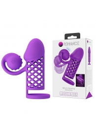 Фиолетовая вибронасадка с клиторальным отростком Harden - Baile - в Магнитогорске купить с доставкой