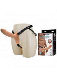 Телесный полый мужской страпон London - 16,8 см. - Baile - купить с доставкой в Магнитогорске