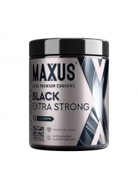 Черные утолщенные презервативы MAXUS Extra Strong с железным кейсом - 15 шт. - Maxus - купить с доставкой в Магнитогорске