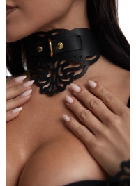 Фигурный чокер с узорами и золотистой фурнитурой - Crazy Handmade - купить с доставкой в Магнитогорске