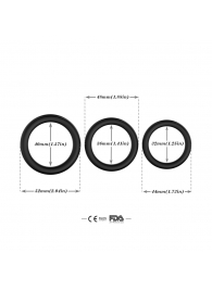 Набор из 3 черных эрекционных колец Stay Hard - Boys of Toys - в Магнитогорске купить с доставкой