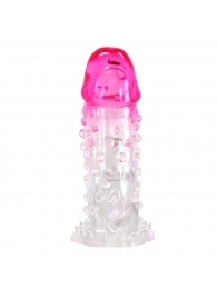 Прозрачно-розовая насадка на пенис Wilford - 13,5 см. - Baile - в Магнитогорске купить с доставкой