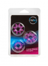 Набор из 3 лиловых эрекционных колец различной формы - Erowoman-Eroman - в Магнитогорске купить с доставкой
