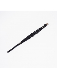 Черный ажурный чокер с золотистой фурнитурой - Crazy Handmade - купить с доставкой в Магнитогорске