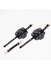 Черный фигурные оковы с золотистой фурнитурой - Crazy Handmade - купить с доставкой в Магнитогорске