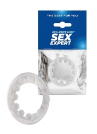 Эрекционное кольцо со стимулирующими шариками на поверхности - Sex Expert - в Магнитогорске купить с доставкой