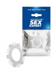 Эластичное эрекционное кольцо с шипиками и шариками - Sex Expert - в Магнитогорске купить с доставкой