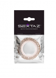 Эрекционное кольцо с бежевыми «ресничками» - Sextaz - в Магнитогорске купить с доставкой
