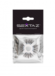 Эластичное эрекционное кольцо с черными «ресничками» - Sextaz - в Магнитогорске купить с доставкой