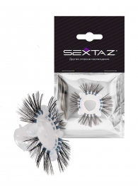 Эластичное эрекционное кольцо с черными «ресничками» - Sextaz - в Магнитогорске купить с доставкой