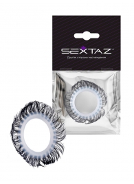 Эластичное эрекционное колечко с черными «ресничками» - Sextaz - в Магнитогорске купить с доставкой