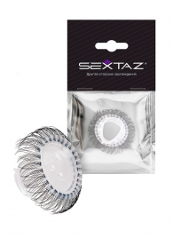 Эластичное эрекционное кольцо с длинными черными «ресничками» - Sextaz - в Магнитогорске купить с доставкой