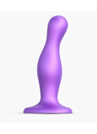 Фиолетовая насадка Strap-On-Me Dildo Plug Curvy size M - Strap-on-me - купить с доставкой в Магнитогорске