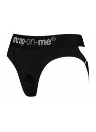 Черные трусики для насадок Heroine Lingerie Harness - size XL - Strap-on-me - купить с доставкой в Магнитогорске