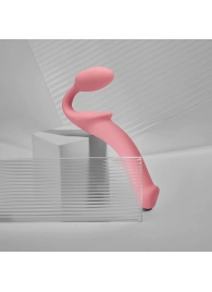 Розовый безремневой страпон Strap-on-me Semi-Realistic Bendable Strap-On size L - Strap-on-me - купить с доставкой в Магнитогорске