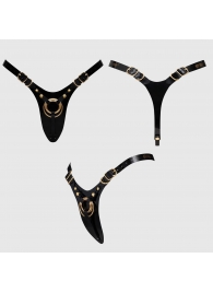 Черный пояс для фиксации насадок Strap-On-Me Leatherette Harness Fabulous - Strap-on-me - купить с доставкой в Магнитогорске