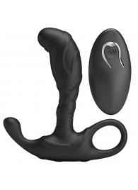 Черный изогнутый массажёр простаты с вибрацией и пультом ДУ - Baile - в Магнитогорске купить с доставкой