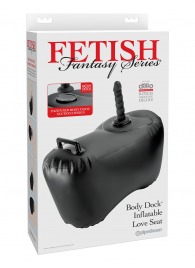 Черное надувное кресло с платформой для фиксации дилдо Body Dock Inflatable Love Seat - Pipedream - купить с доставкой в Магнитогорске