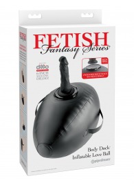 Черный надувной мяч с платформой для фиксации дилдо Body Dock Inflatable Love Ball - Pipedream - купить с доставкой в Магнитогорске
