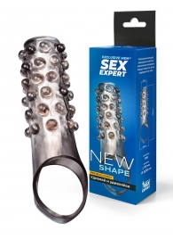 Дымчатая насадка на пенис с выпуклостями - 11 см. - Sex Expert - в Магнитогорске купить с доставкой