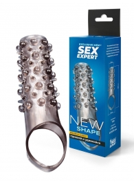 Дымчатая насадка на пенис с шипами и выпуклостями - 12 см. - Sex Expert - в Магнитогорске купить с доставкой