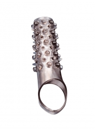 Дымчатая насадка на пенис с шипами и выпуклостями - 12 см. - Sex Expert - в Магнитогорске купить с доставкой