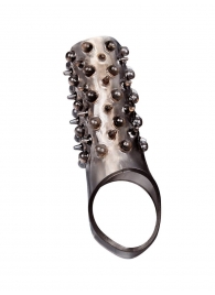 Дымчатая насадка на пенис с шипами и выпуклостями - 12,5 см. - Sex Expert - в Магнитогорске купить с доставкой