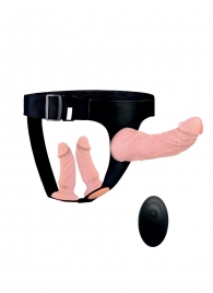 Женский страпон с 3 насадками и вибрацией - Erowoman-Eroman - купить с доставкой в Магнитогорске