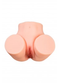 Телесный мастурбатор в форме попки с 2 любовными входами - No Name - в Магнитогорске купить с доставкой