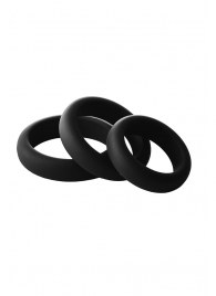 Набор из 3 черных эрекционных колец Smooth Silicone Cockring Pack - Dream Toys - в Магнитогорске купить с доставкой
