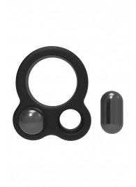 Черное эрекционное кольцо с утяжелителями Cockring Dual Weight - Dream Toys - в Магнитогорске купить с доставкой