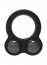 Черное эрекционное кольцо с утяжелителями Cockring Dual Weight - Dream Toys - в Магнитогорске купить с доставкой