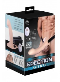 Телесный полый страпон с вибрацией Erection Agents - 24,1 см. - NMC - купить с доставкой в Магнитогорске