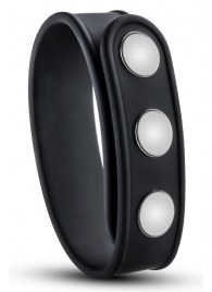 Черное эрекционное кольцо на кнопках - Blush Novelties - в Магнитогорске купить с доставкой