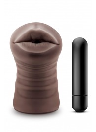 Коричневый мастурбатор-ротик Krystal Vibrating Masturbator - Blush Novelties - в Магнитогорске купить с доставкой
