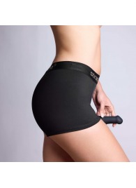 Черные трусики-боксеры для фиксации насадок Strap-on-me Harness Lingerie Allure - size S - Strap-on-me - купить с доставкой в Магнитогорске