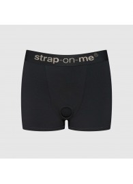 Черные трусики-боксеры для фиксации насадок Strap-on-me Harness Lingerie Allure - size XL - Strap-on-me - купить с доставкой в Магнитогорске