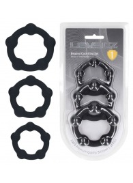 Набор из 3 эрекционных колец Beaded Silicone Cockring Set - Shots Media BV - в Магнитогорске купить с доставкой