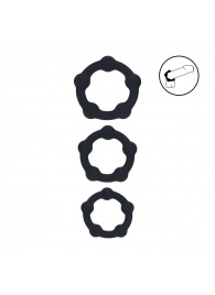 Набор из 3 эрекционных колец Beaded Silicone Cockring Set - Shots Media BV - в Магнитогорске купить с доставкой