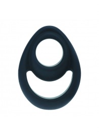 Черное эрекционное кольцо Double Ergo Silicone Cockring - Shots Media BV - в Магнитогорске купить с доставкой