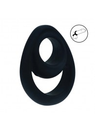 Черное эрекционное кольцо Double Ergo Silicone Cockring - Shots Media BV - в Магнитогорске купить с доставкой