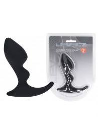 Черная анальная пробка для массажа простаты Double Ripple Silicone Prostate Massager - Shots Media BV - в Магнитогорске купить с доставкой