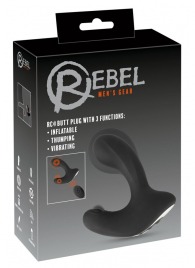 Черная анальная вибропробка с функцией расширения RC Butt Plug with 3 functions - Orion - в Магнитогорске купить с доставкой