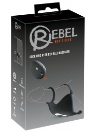 Черная вибронасадка для эрекции и стимуляции мошонки Cock ring with RC ball massager - Orion - в Магнитогорске купить с доставкой