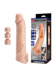 Телесный фаллоудлинитель с подхватом мошонки Silas - 26 см. - Baile - в Магнитогорске купить с доставкой