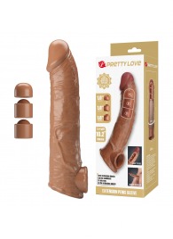 Карамельный фаллоудлинитель с подхватом мошонки Silas - 26 см. - Baile - в Магнитогорске купить с доставкой